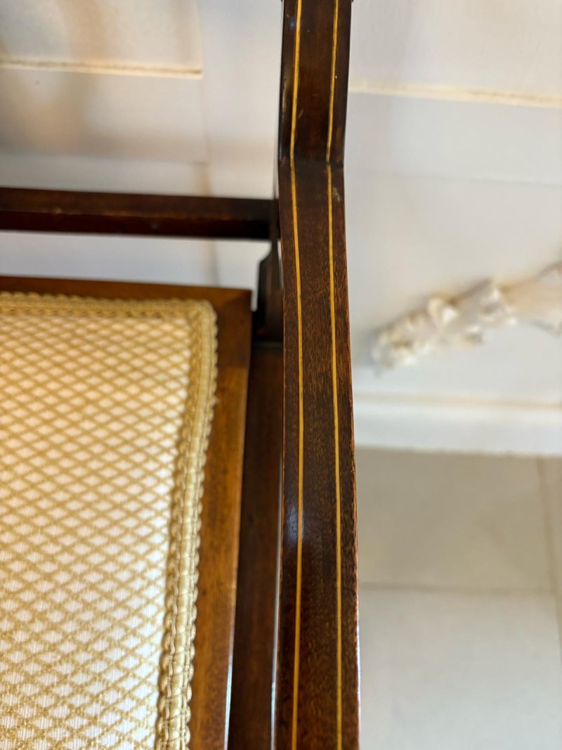 Antique Edwardian Mahogany Inlaid Piano Stool - Image 7